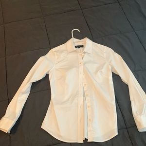 White cotton button down, petite size